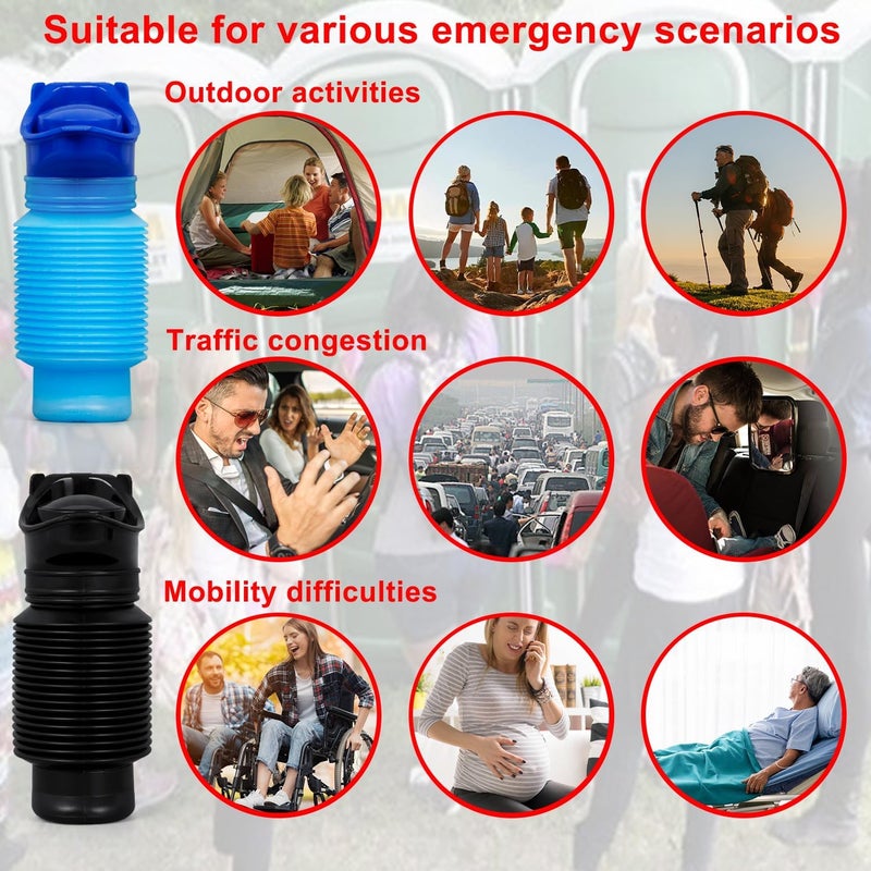 SlogPith Pee Bottles For Men,Collapsible Urine Bottle With Disposable Replacement Bags,Car Pee Bottle For Men And Women,750ml,Leakproof,2-Piece Set Emergency Urinal For Road Trips,Traffic Jams And Camping - Image 5